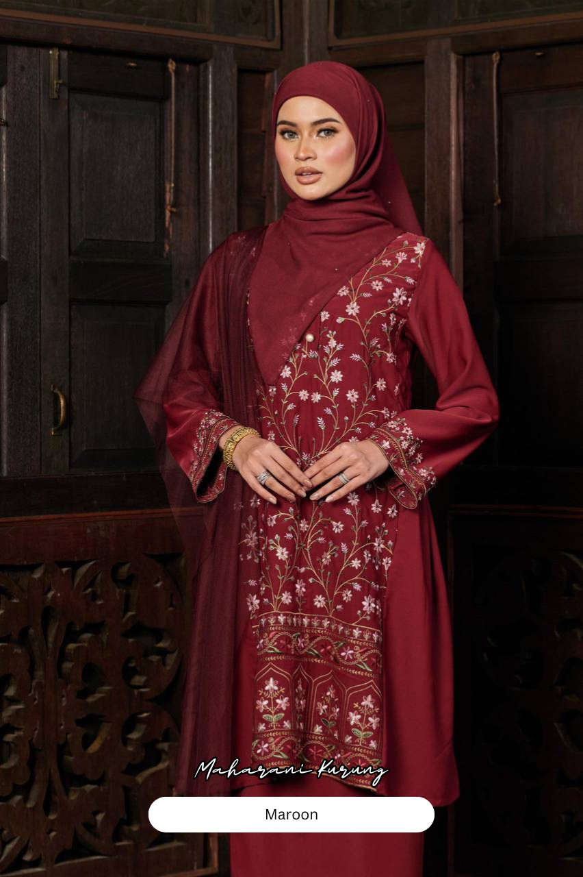 Maharani Kurung - Maroon