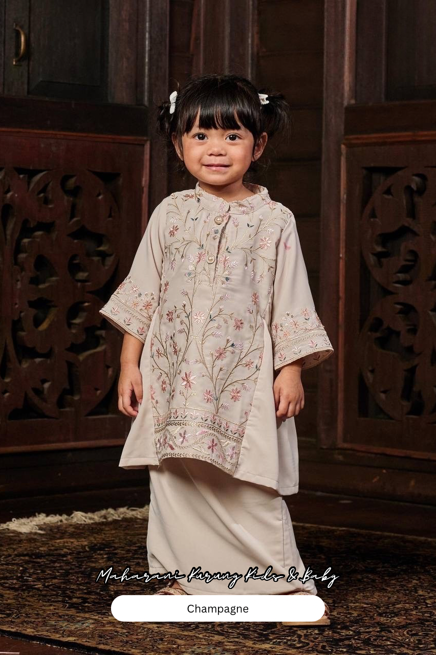 Maharani Kurung Kids - Champagne