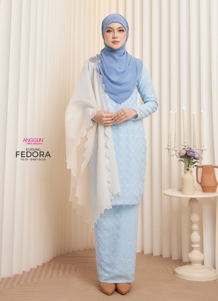 Fedora Kurung Kids - Baby Blue