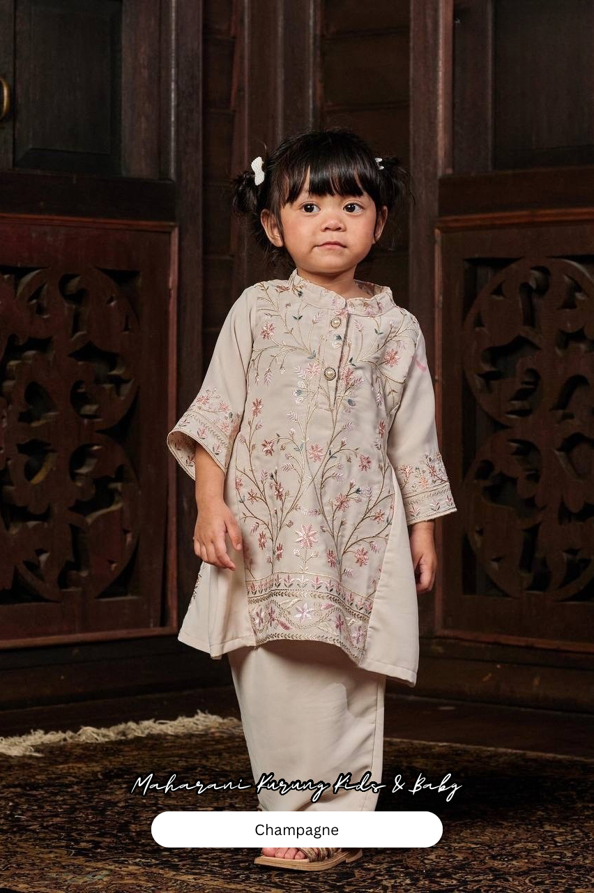 Maharani Kurung Kids - Champagne