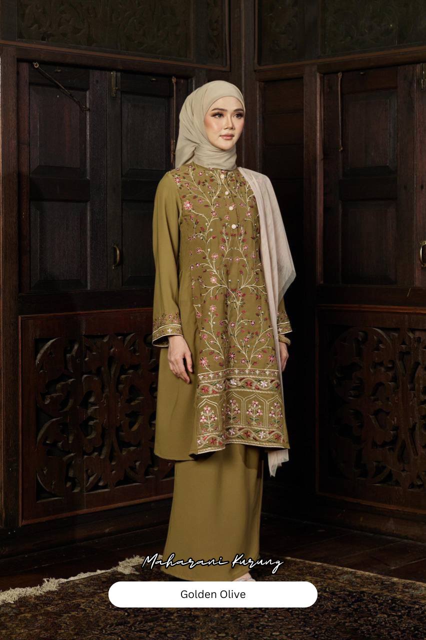 Maharani Kurung - Golden Olive