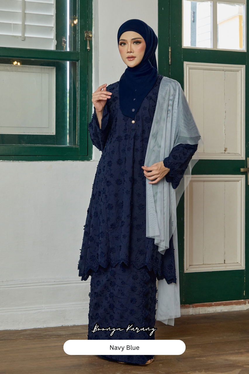 Boonga Kurung - Navy Blue