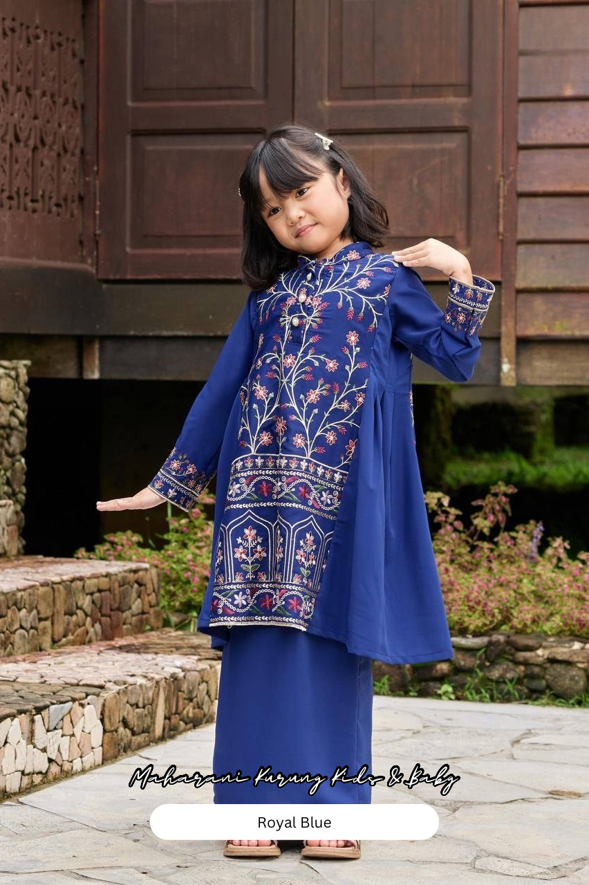 Maharani Kurung Kids - Royal Blue