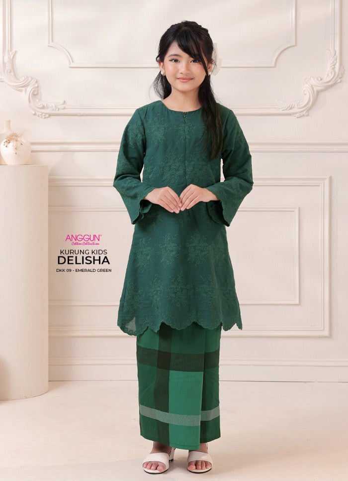 Delisha Kurung Kids - Emerald