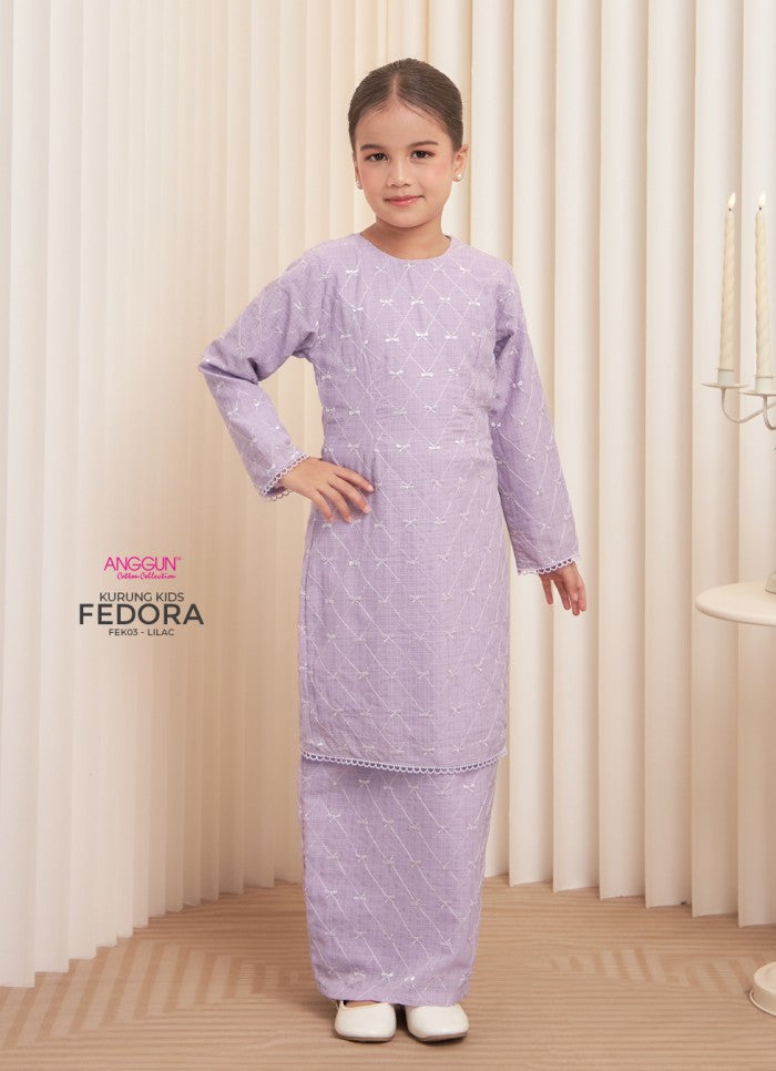 Fedora Kurung Kids - Lilac