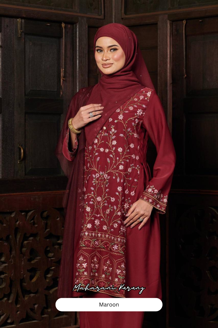 Maharani Kurung - Maroon