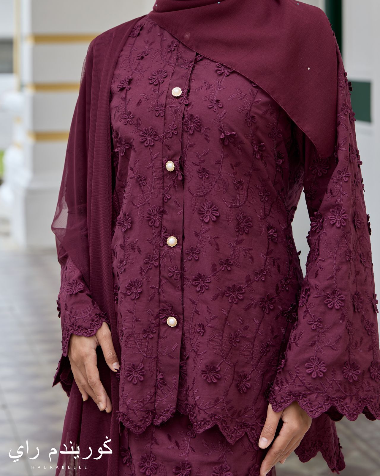 Mekar Kurung - Burgundy