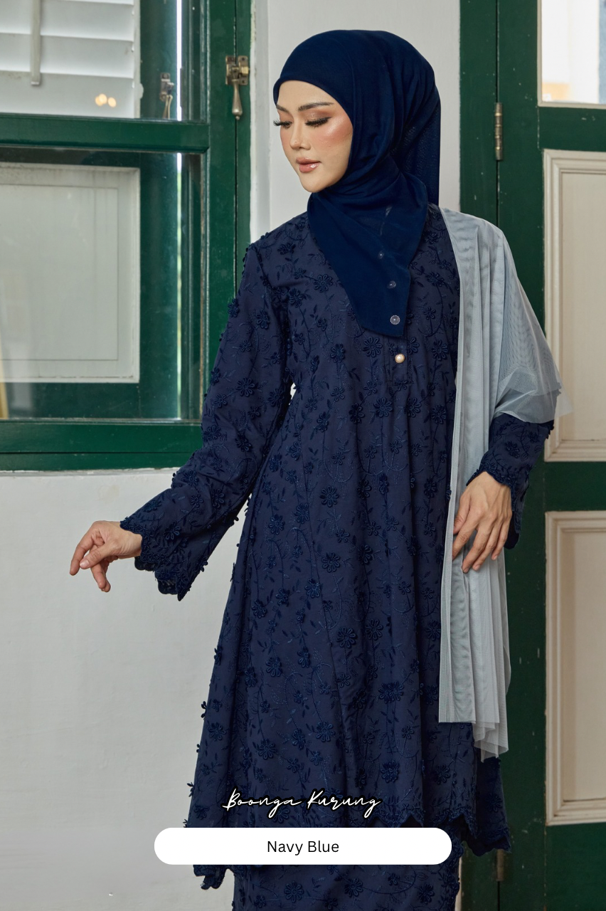 Boonga Kurung - Navy Blue