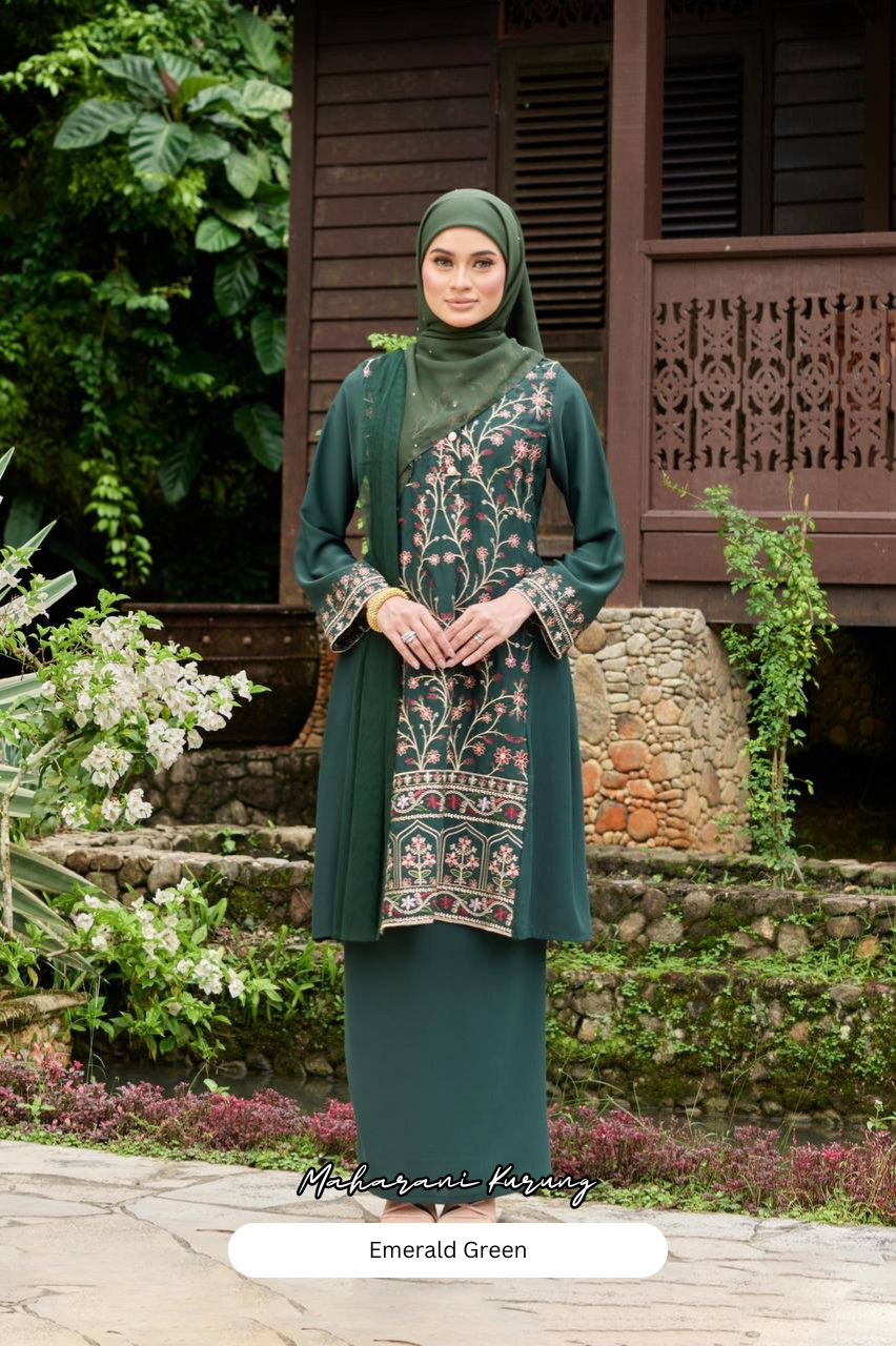 Maharani Kurung - Emerald Green