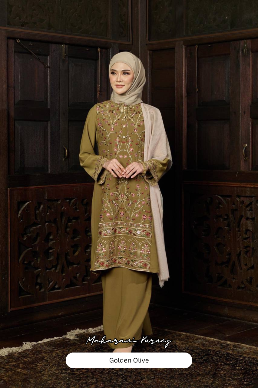 Maharani Kurung - Golden Olive