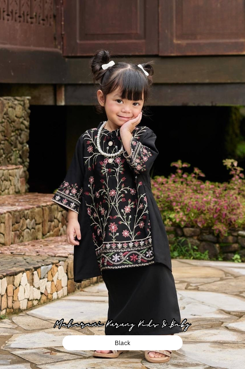 Maharani Kurung Kids - Black