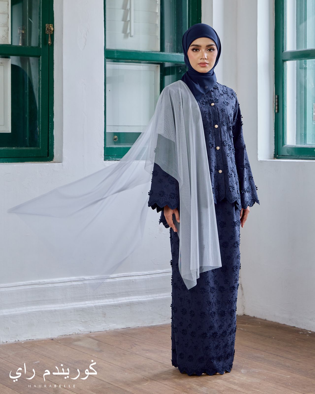 Mekar Kurung - Navy Blue