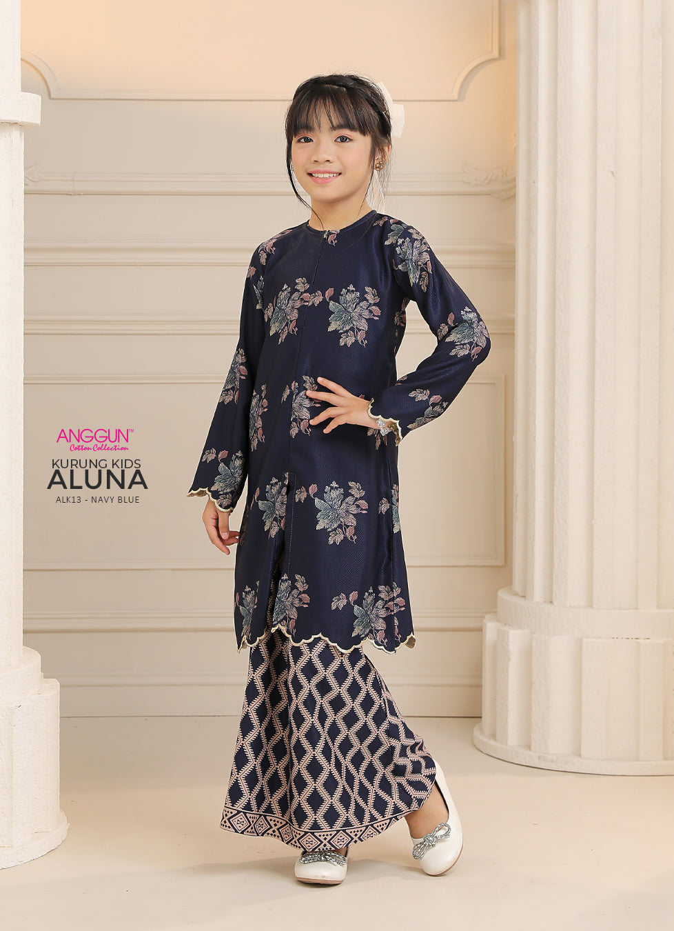 Aluna Kurung Kids - Navy Blue