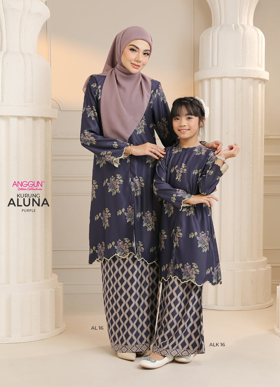 Aluna Kurung Kids - Purple