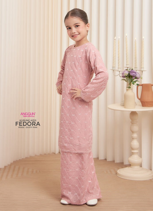 Fedora Kurung Kids - Dusty Pink