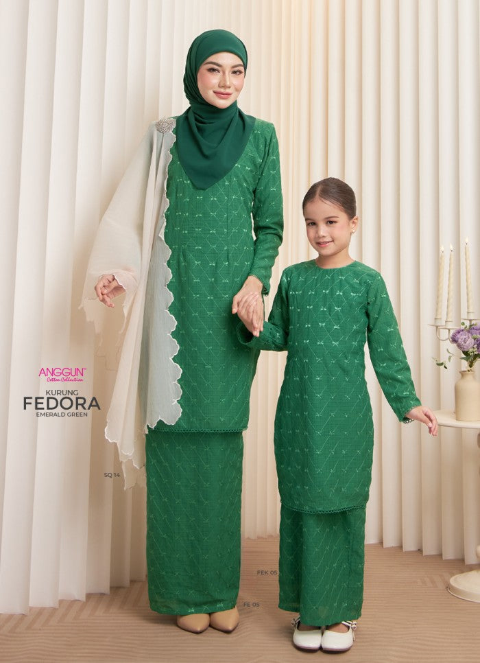 Fedora Kurung Kids - Emerald