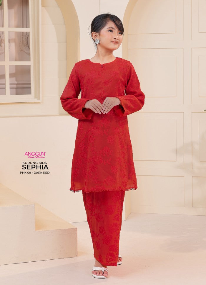 Sephia Kurung Kids - Dark Red