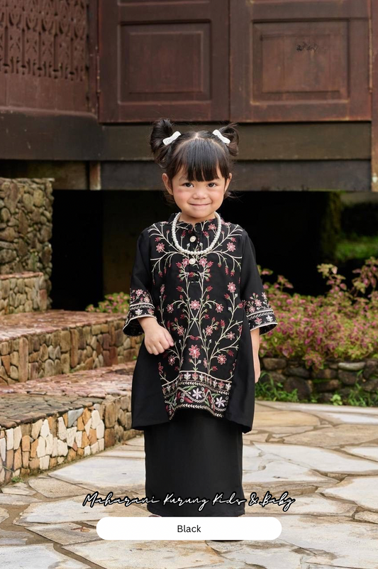 Maharani Kurung Kids - Black