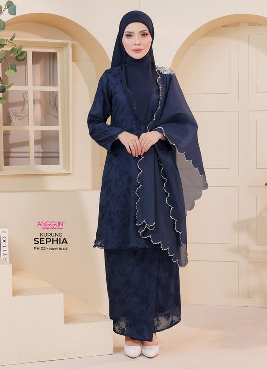 Sephia Kurung - Navy Blue