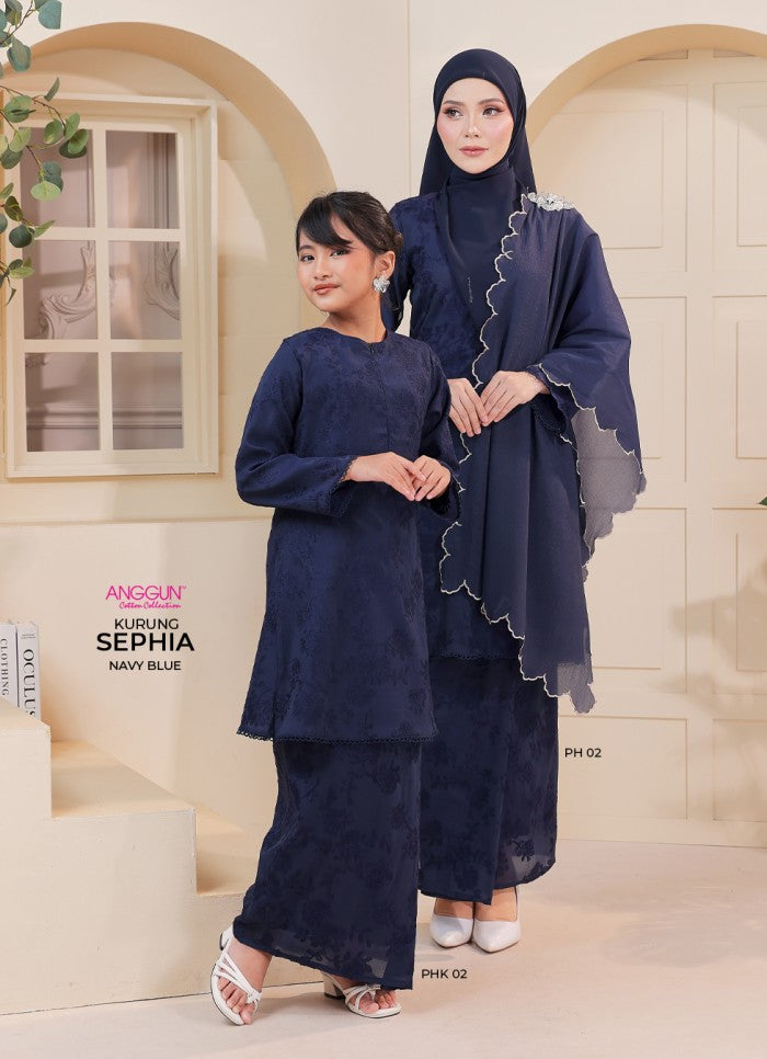 Sephia Kurung - Navy Blue