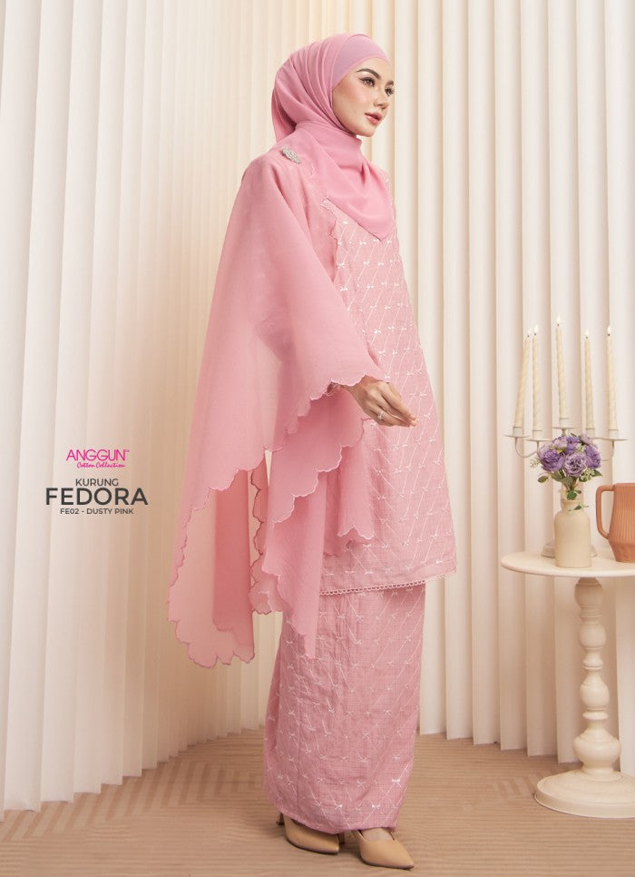 Fedora Kurung - Dusty Pink