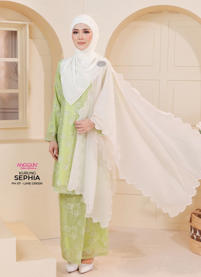 Sephia Kurung - Sage Green