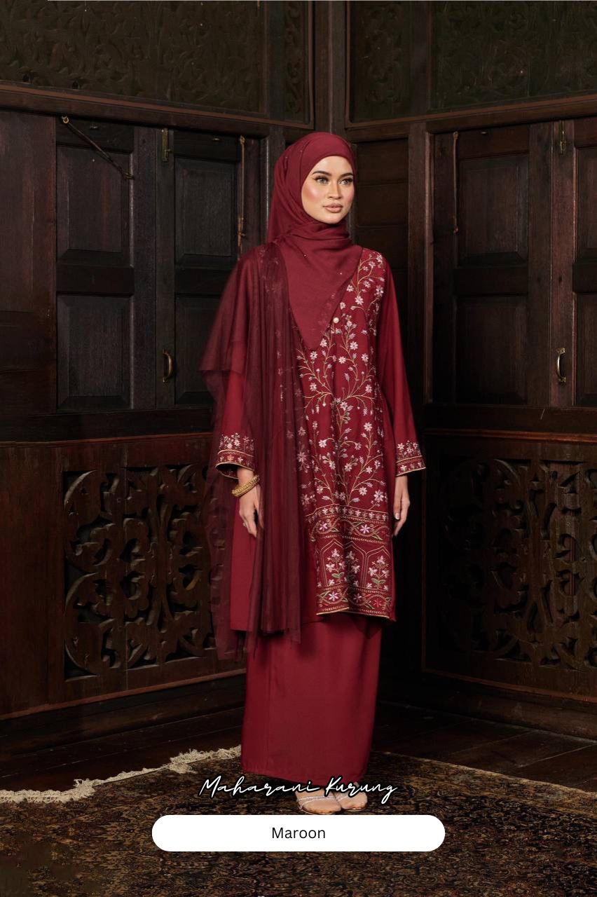 Maharani Kurung - Maroon