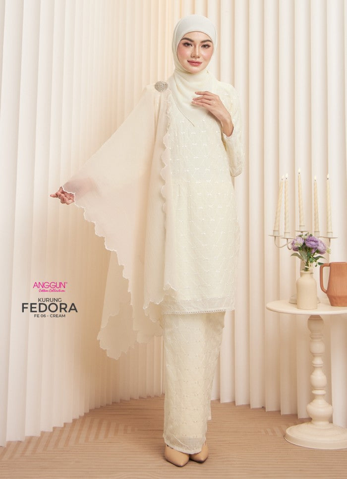 Fedora Kurung - Cream