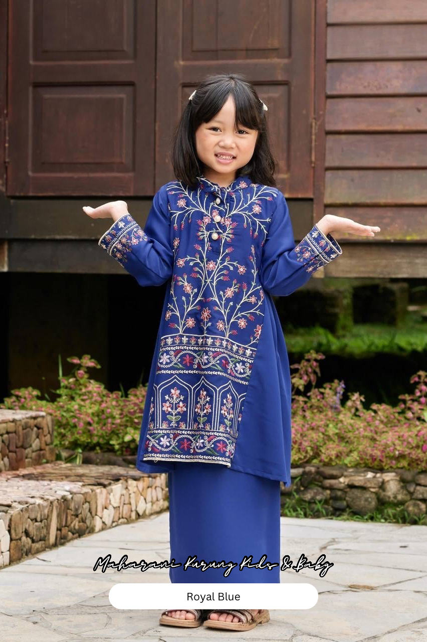 Maharani Kurung Kids - Royal Blue