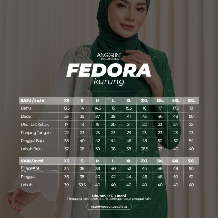 Fedora Kurung - Navy Blue