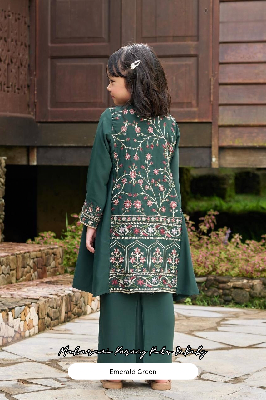 Maharani Kurung Kids - Emerald Green