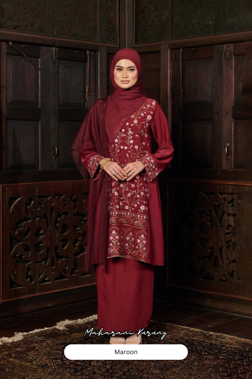 Maharani Kurung - Maroon