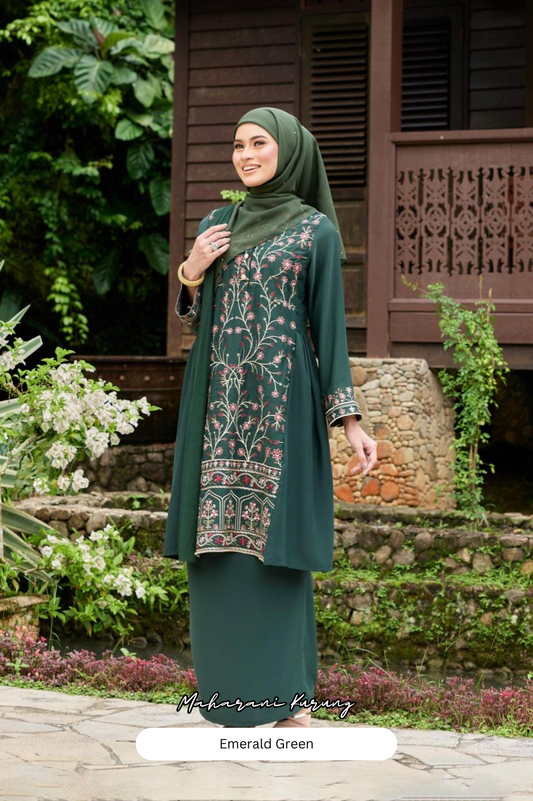 Maharani Kurung - Emerald Green