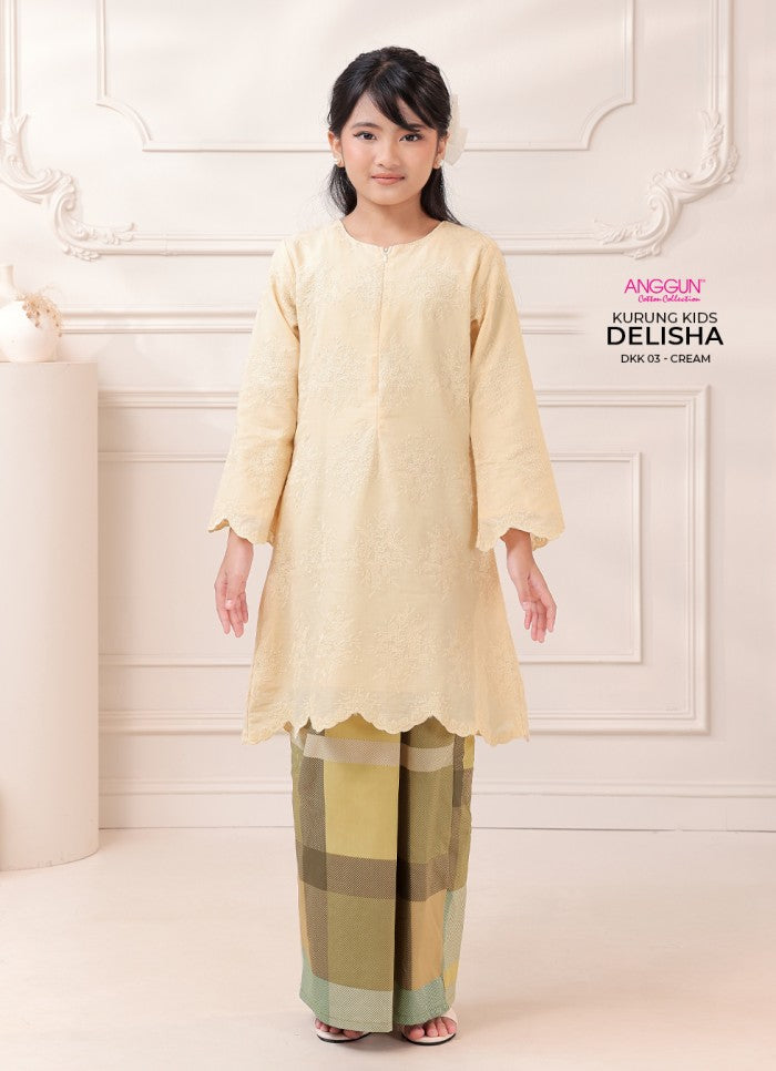 Delisha Kurung Kids - Cream