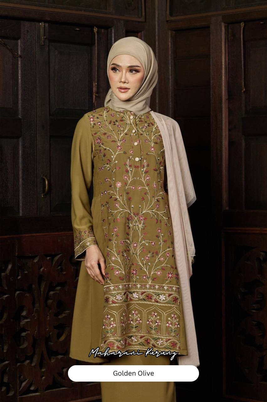 Maharani Kurung - Golden Olive