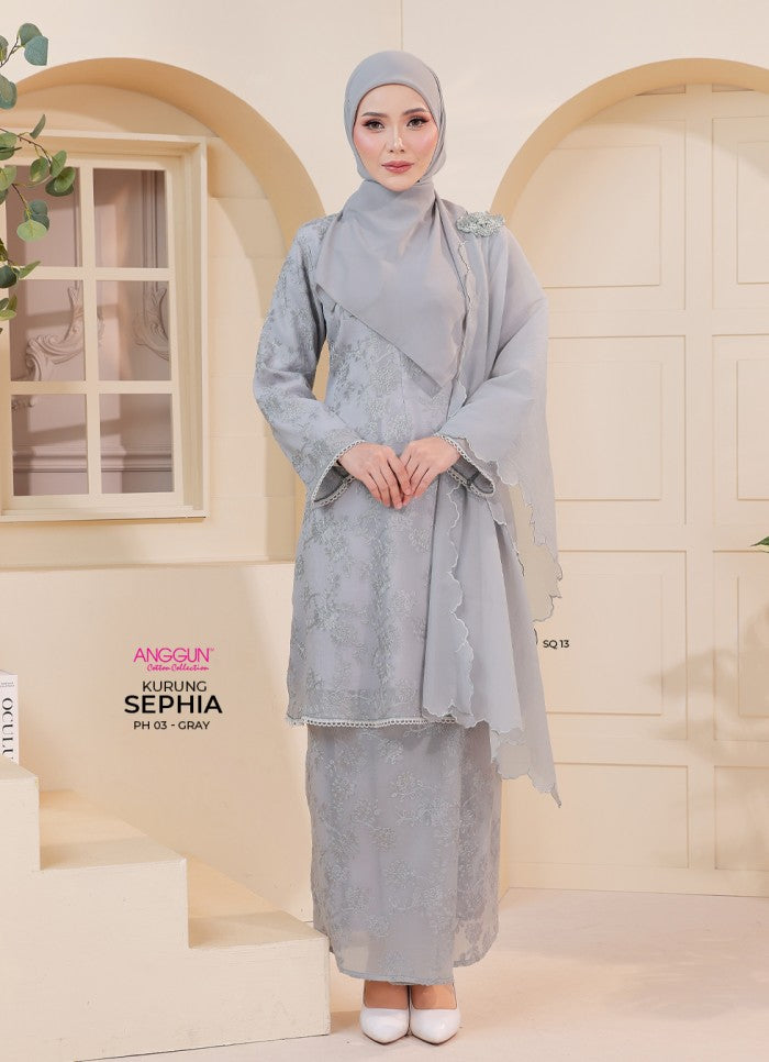 Sephia Kurung - Grey