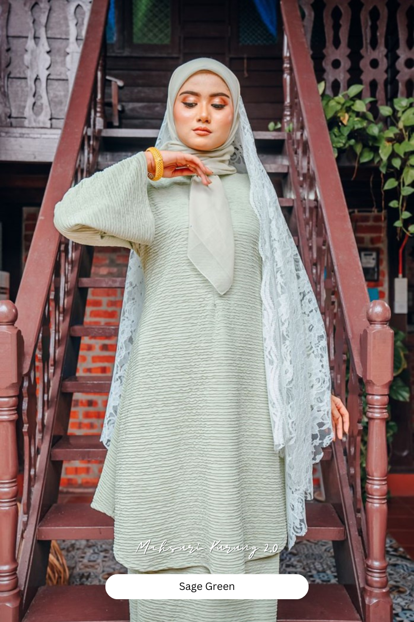 Mahsuri Kurung 2.0 - Sage Green