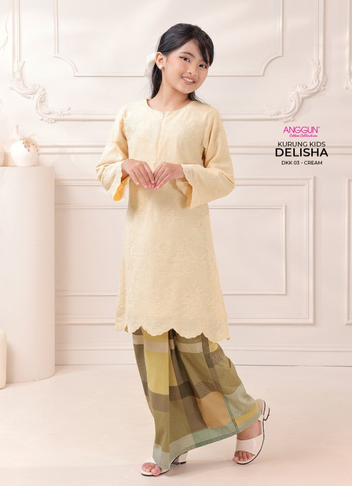 Delisha Kurung Kids - Cream