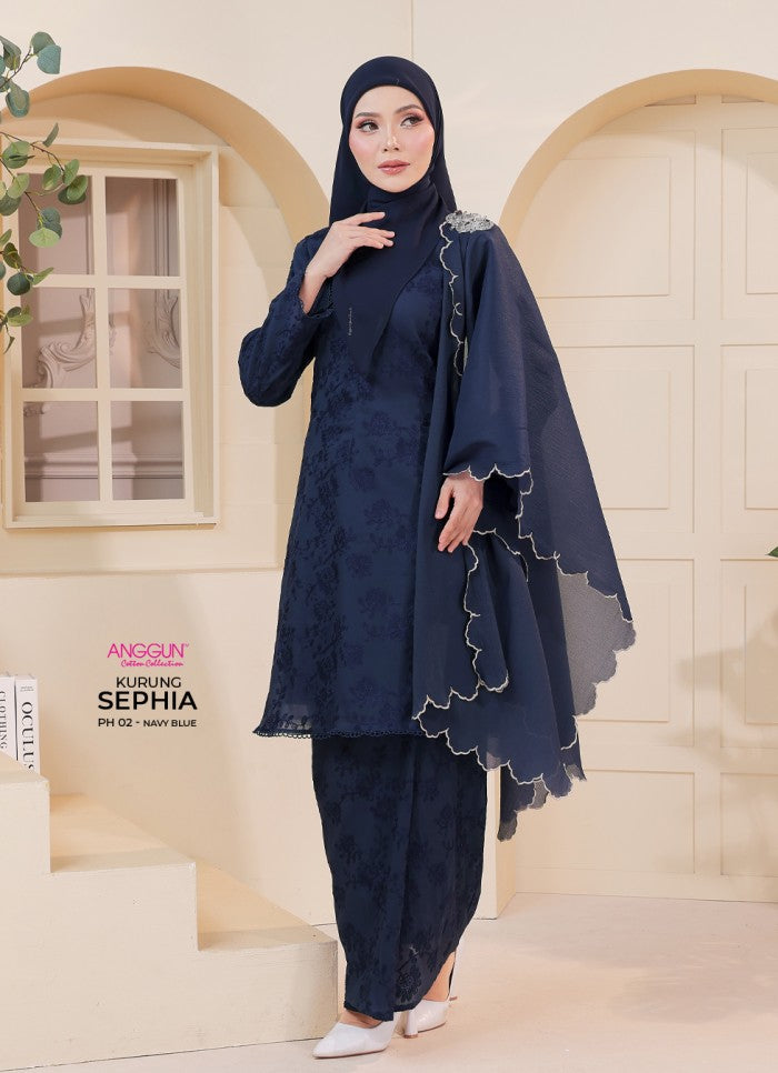 Sephia Kurung - Navy Blue