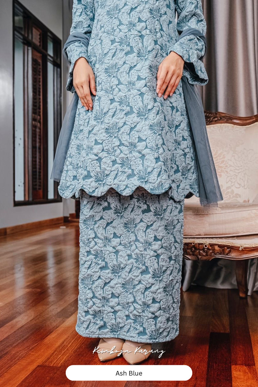 Kemboja Kurung - Ash Blue