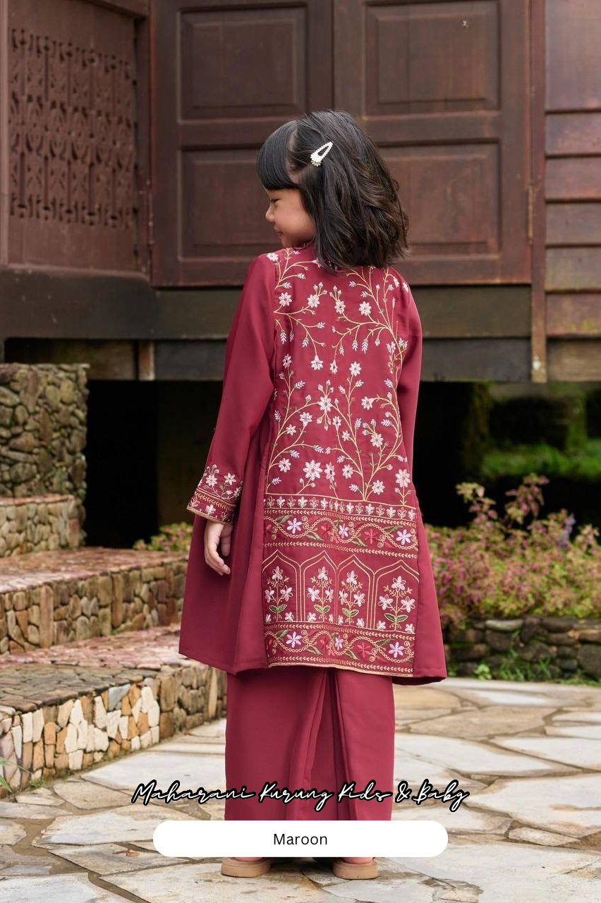 Maharani Kurung Kids - Maroon