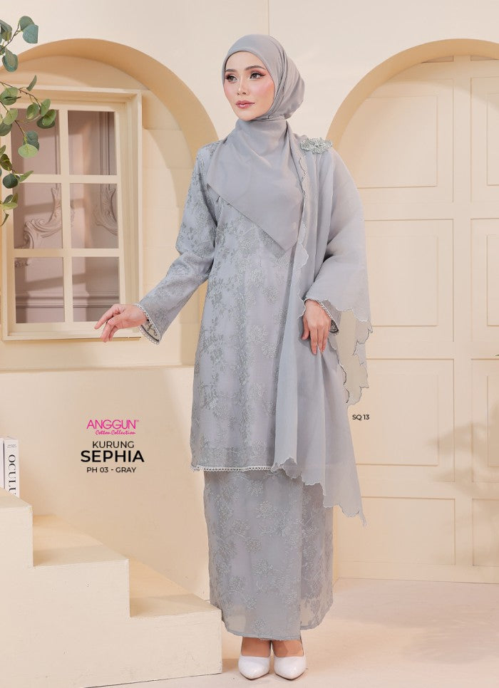 Sephia Kurung - Grey