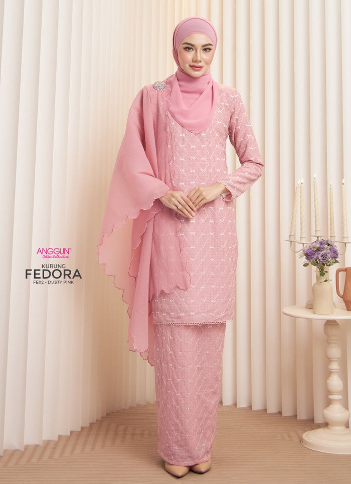 Fedora Kurung - Dusty Pink