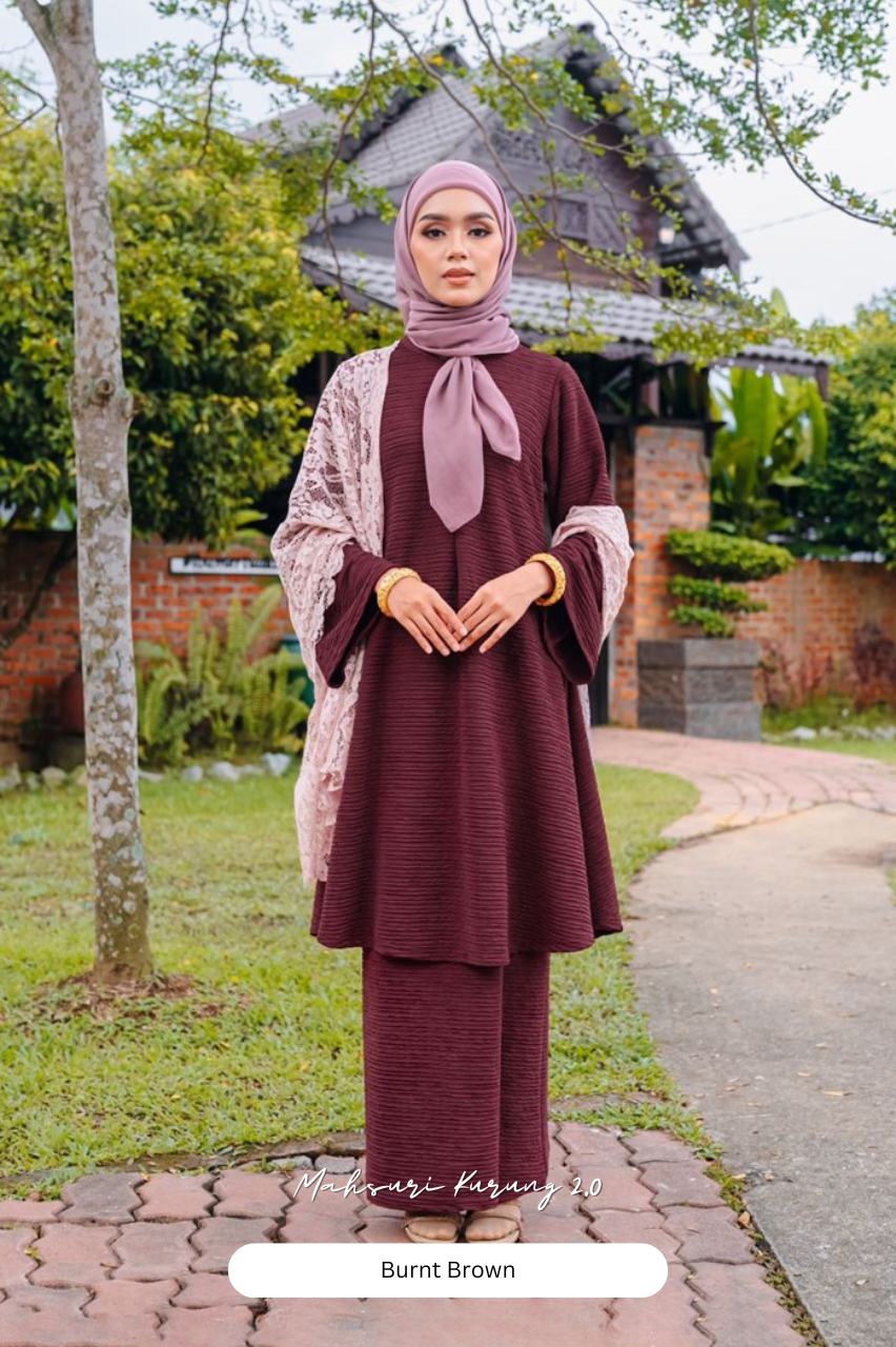 Mahsuri Kurung 2.0 - Burnt Maroon