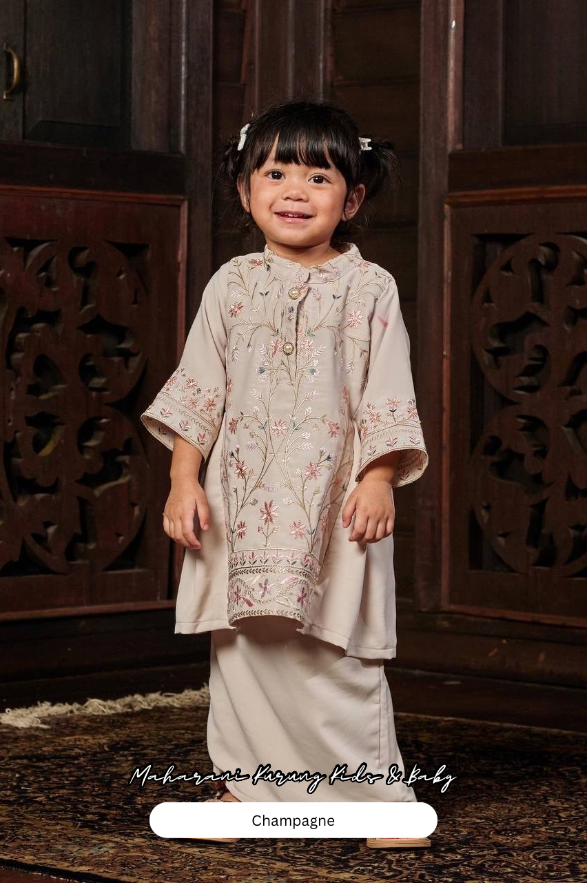 Maharani Kurung Kids - Champagne