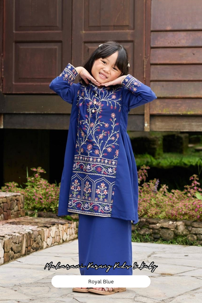 Maharani Kurung Kids - Royal Blue