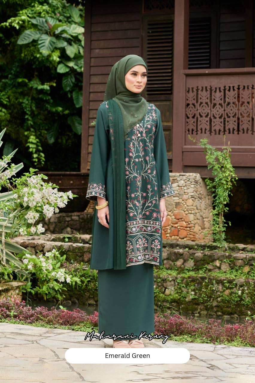 Maharani Kurung - Emerald Green