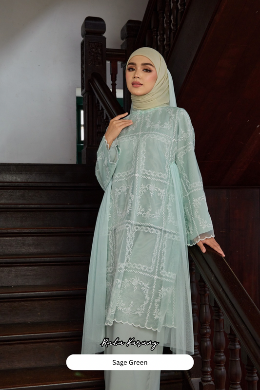 Ratu Kurung - Sage Green