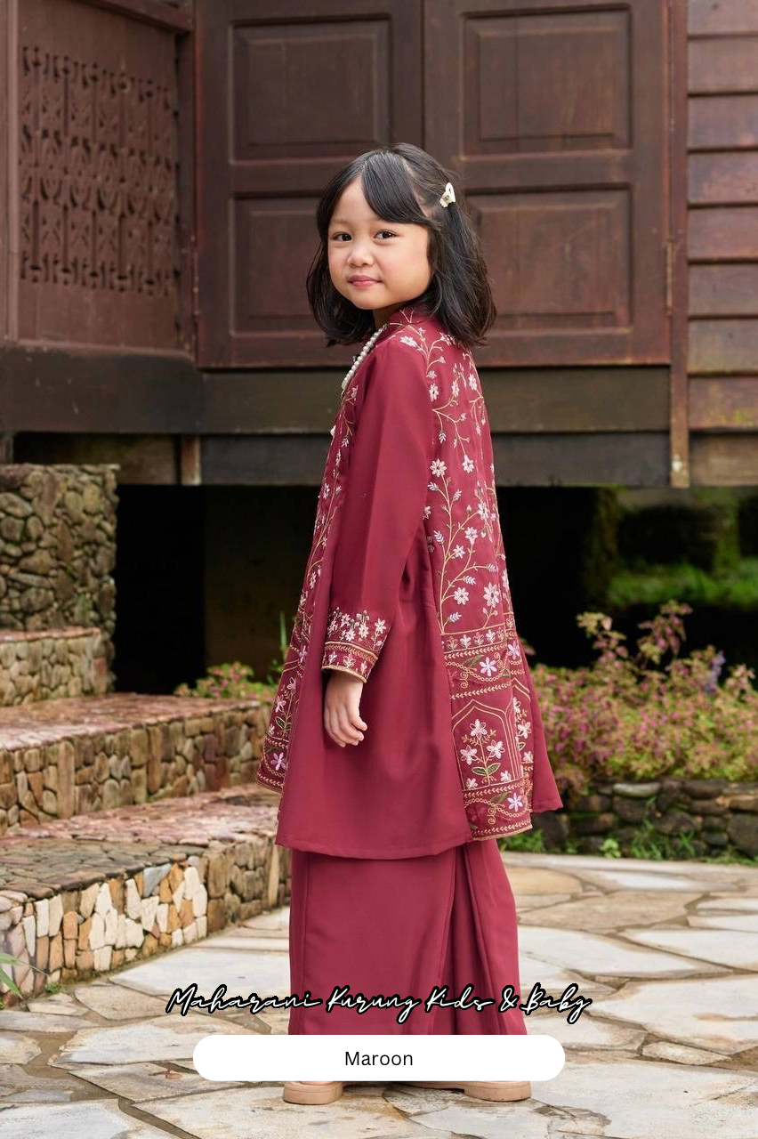 Maharani Kurung Kids - Maroon