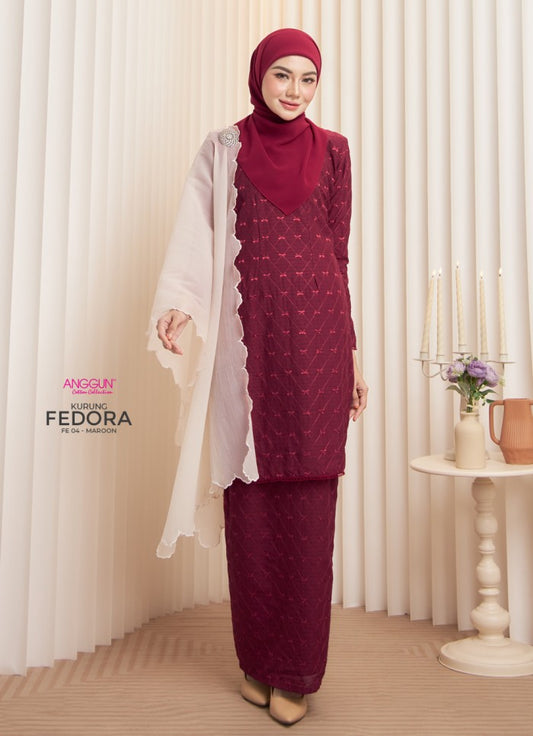 Fedora Kurung - Maroon